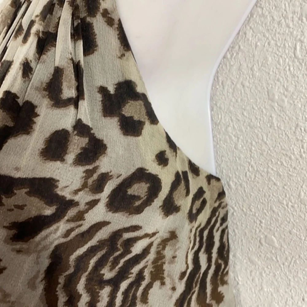 Robert Rodriguez leopard pleat cinched waist dress